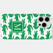 Coques Case-Mate iPhone Preppy Alligator – Green & White (Verso (horizontal))