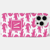 Coques Case-Mate iPhone Preppy Alligator – Hot Pink & White (Verso (horizontal))