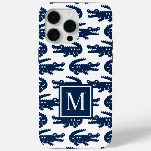 Coques Case-Mate iPhone Preppy Alligator – Navy & White (Verso)