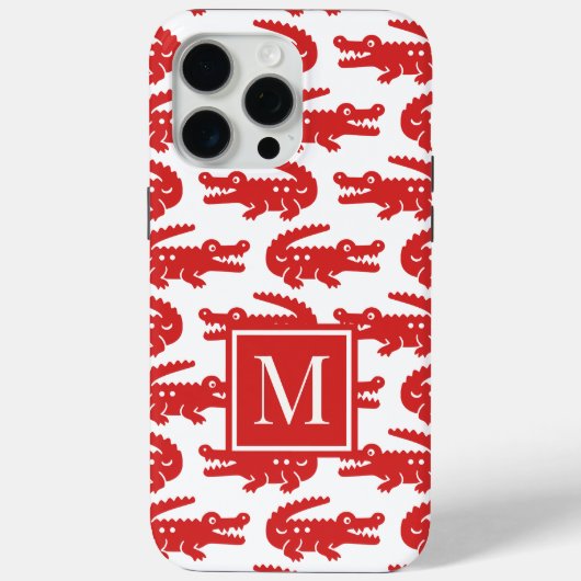 Coques Case-Mate iPhone Preppy Alligator – Red & White (Verso)