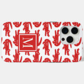 Coques Case-Mate iPhone Preppy Alligator – Red & White (Verso (horizontal))