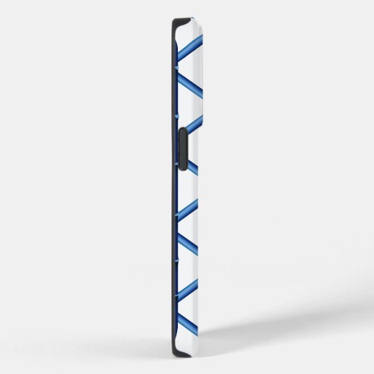 Coques Case-Mate iPhone Preppy Blue Trellis Bamboo Motif Monogramme (Verso / Droite)