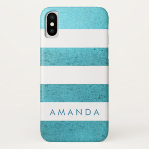 Etui iPhone Case-Mate Preppy chic BLUE PARTIES SCINTILLANT rayée personn