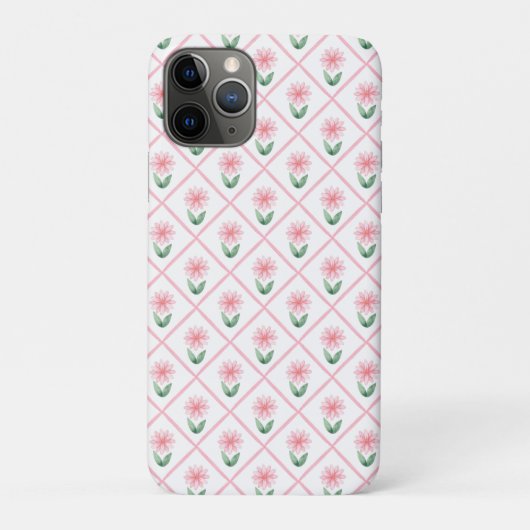 Coques Case-Mate iPhone Preppy floral trellis grandmillenial (Dos)
