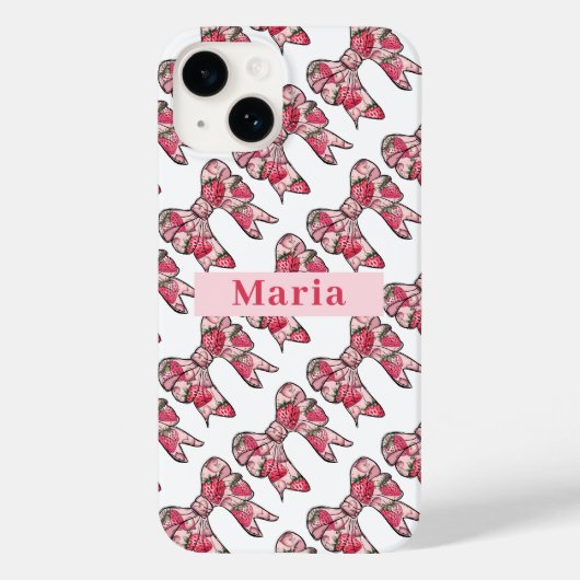 Coques Case-Mate iPhone Préppy Fraise rose Vaches Personnalisées (Verso)