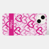 Coques Case-Mate iPhone Preppy Hearts Pink (Verso (horizontal))