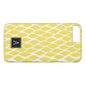 Coques Case-Mate iPhone Preppy jaune citron noir Monogramme personnalisé (Dos (Horizontal))