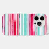 Coques Case-Mate iPhone Préppy moderne Cyan Magenta Nom personnalisé (Verso (horizontal))