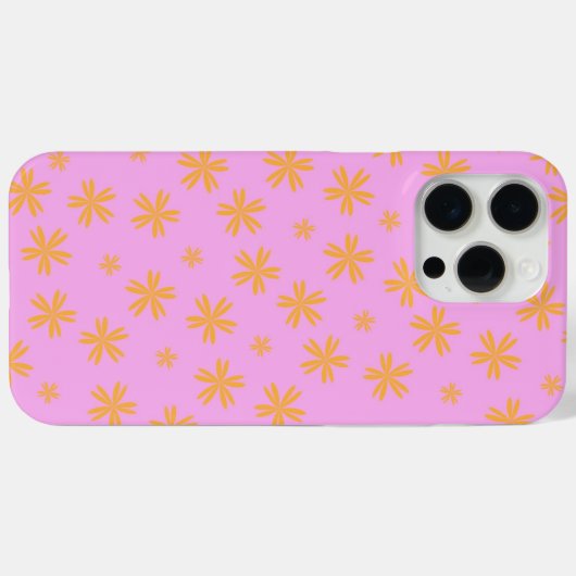 Coques Case-Mate iPhone Preppy Orange Rose Hippie Motif (Verso (horizontal))