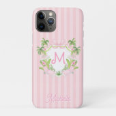 Coques Case-Mate iPhone Preppy Palm Beach Monogram Crest (Dos)