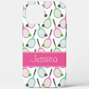 Case-Mate iPhone Case Preppy Pink Green Turquoise Tennis Motif Personnal