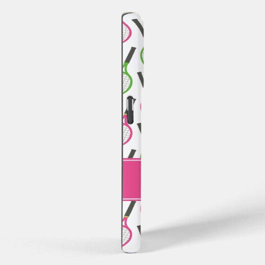 Coques Case-Mate iPhone Preppy Pink Green Turquoise Tennis Motif Personnal (Verso / Droite)