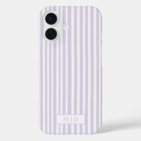 Preppy Purple Stripe Monogramme Joli iPhone 16