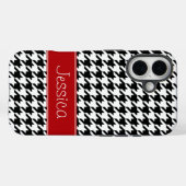 Coques Case-Mate iPhone Preppy Red et Black Houndstooth Personnalisé (Verso (horizontal))
