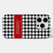 Coques Case-Mate iPhone Preppy Red et Black Houndstooth Personnalisé (Verso (horizontal))