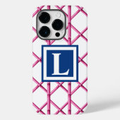 Coques Case-Mate iPhone Preppy rose Trellis Bamboo Motif Monogramme (Verso)