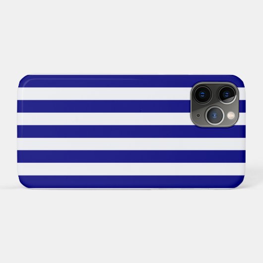 Coques Case-Mate iPhone Préppy Vertical Stripes Marine Bleu Blanc rayé (Dos (Horizontal))