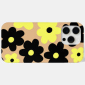 Coques Case-Mate iPhone Preppy Yellow Black Hippie Motif (Verso (horizontal))
