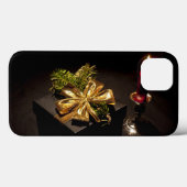Coques Case-Mate iPhone Présente Bow or avec bougie rouge (Verso (horizontal))