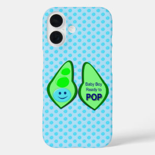 Coques iPhone 16 Prêt à éclore Bébé Garçon Pois Bleu