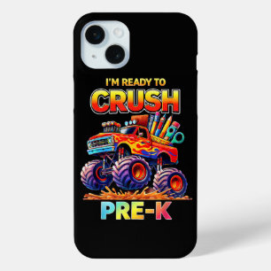 Coque iPhone 15 Mini Prêt à écraser le camion monstre pré-maternelle de