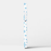 Coques Case-Mate iPhone Pretty Blue Christmas Snowflakes sur Winter White (Verso / Gauche)