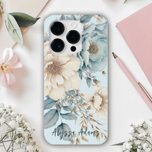 Coque Pour iPhone 14 Pro Pretty Floral Peony Nom Inscrit