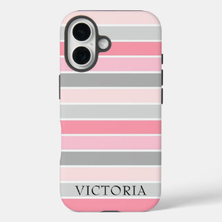 Coques iPhone 16 Pretty Modern Color Block Personalized Name