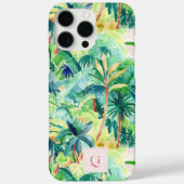 Coques Case-Mate iPhone Pretty Palms Greenery | Monogramme Initiale  (Verso)