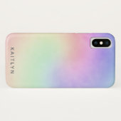 Coques Case-Mate iPhone Pretty Pastel Ombre Rainbow Swirl Nom Girl (Dos (Horizontal))