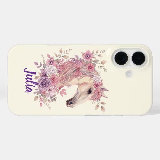 Coques Case-Mate iPhone Pretty Ponies and Petals Horse Phone Case (Verso (horizontal))