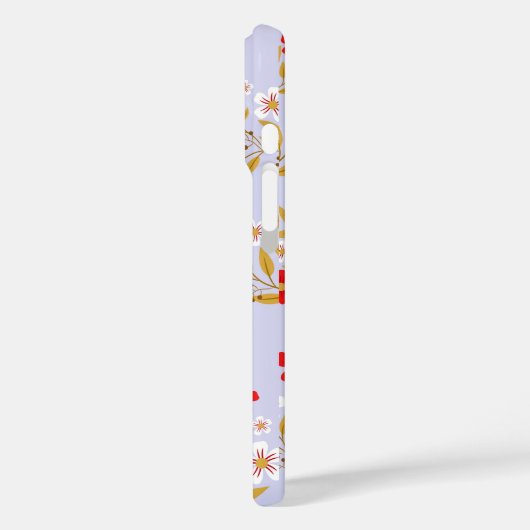 Coques Case-Mate iPhone Pretty Red and White Floral Pattern Personalised (Verso / Gauche)