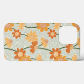 Coques Case-Mate iPhone Pretty retro muted 1970 s flowers (Verso (horizontal))