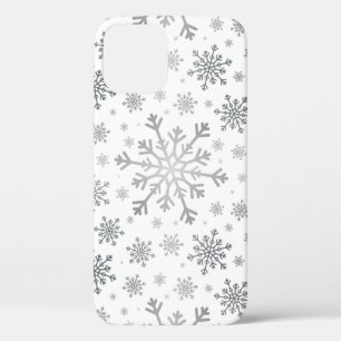 Case-Mate iPhone Case Pretty Silver Flammes de neige de Noël en hiver b