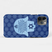 Coques Case-Mate iPhone Prière du voyageur en hébreu Texte en bleu dans Ha (Dos (Horizontal))