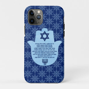 Case-Mate iPhone Case Prière du voyageur en hébreu Texte en bleu dans Ha
