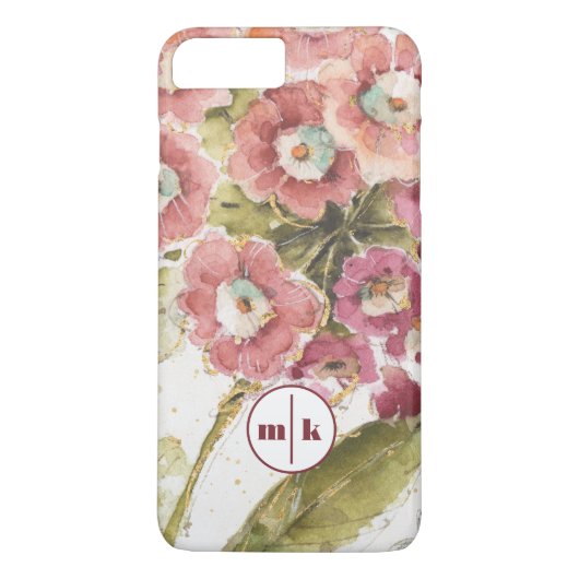 Coques Case-Mate iPhone Primevère rose du monogramme | (Dos)