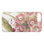 Coques Case-Mate iPhone Primevère rose du monogramme | (Dos (Horizontal))