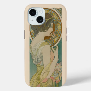 Coque Pour iPhone 15 Primrose par Alphonse Mucha (1899)