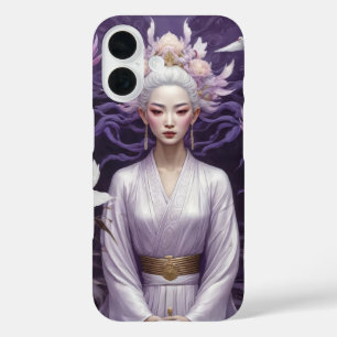 Coques iPhone 16 Princesse asiatique en tons violets couverture