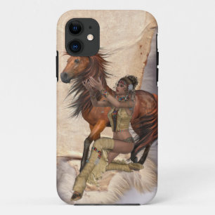 Coque Case-Mate Pour iPhone princesse indienne américaine et cheval
