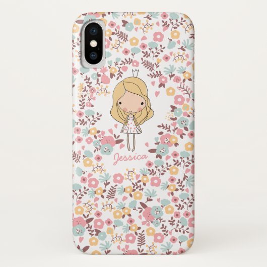 Coques Case-Mate iPhone Princesse mignonne Monogram Custom Floral (Dos)