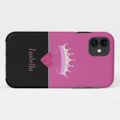 Coques Case-Mate iPhone Princesse Tiara Couronne sur or Rose et noir (Dos (Horizontal))