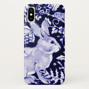 Case-Mate iPhone Case Printemps Bleu & Blanc Lapin & Oiseau Floral Pâque