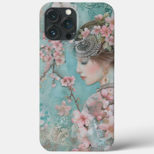 Case-Mate iPhone Case Printemps fleuris Shabby Chic Lady Portrait