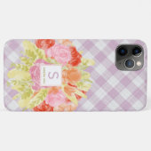 Coques Case-Mate iPhone Printemps Pastel rose En vichy chèque Motif (Dos (Horizontal))