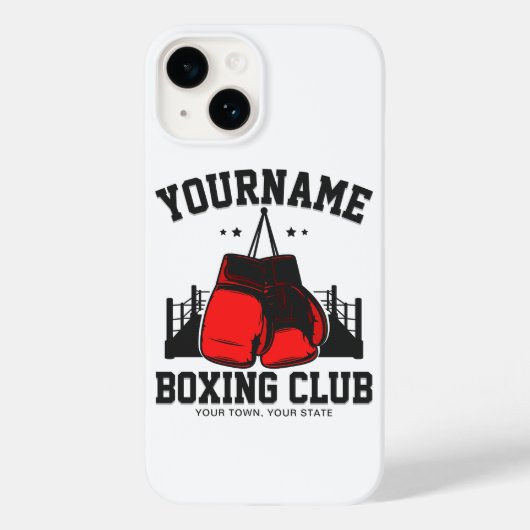 Coques Case-Mate iPhone Pro Boxer AJOUTER NOM Gants rouges Boxer Ring Trai (Verso)