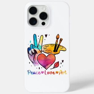 Coque iPhone 15 Pro Max Professeur D'Art Peace Love Art Pour Artistes Et P