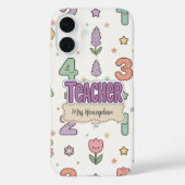 Coques Case-Mate iPhone Professeur d'école violet motif de nombres (Verso)