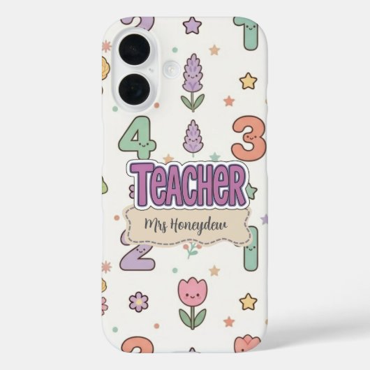 Coques Case-Mate iPhone Professeur d'école violet motif de nombres  (Verso)